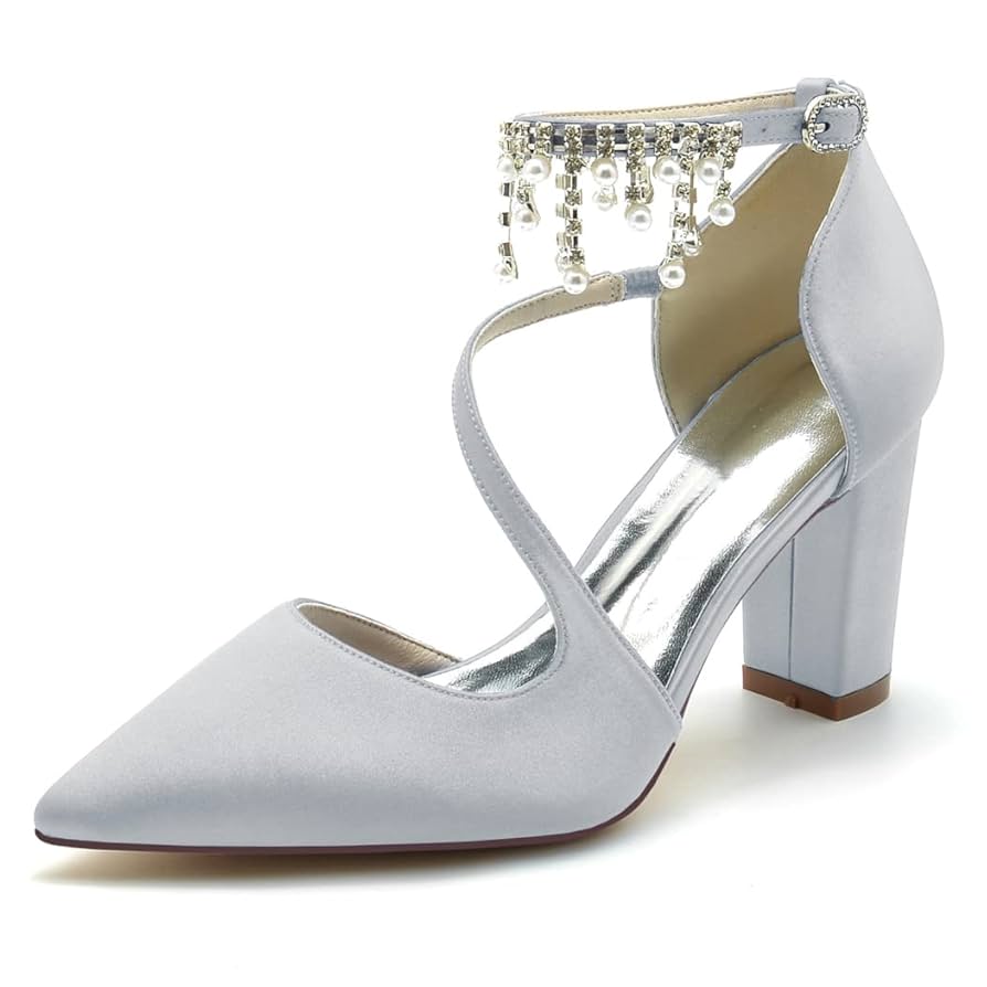 Amazon.com: 8.5Cm Women's High Heel Closed Toe Chunky